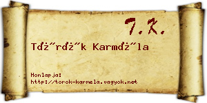 Török Karméla névjegykártya